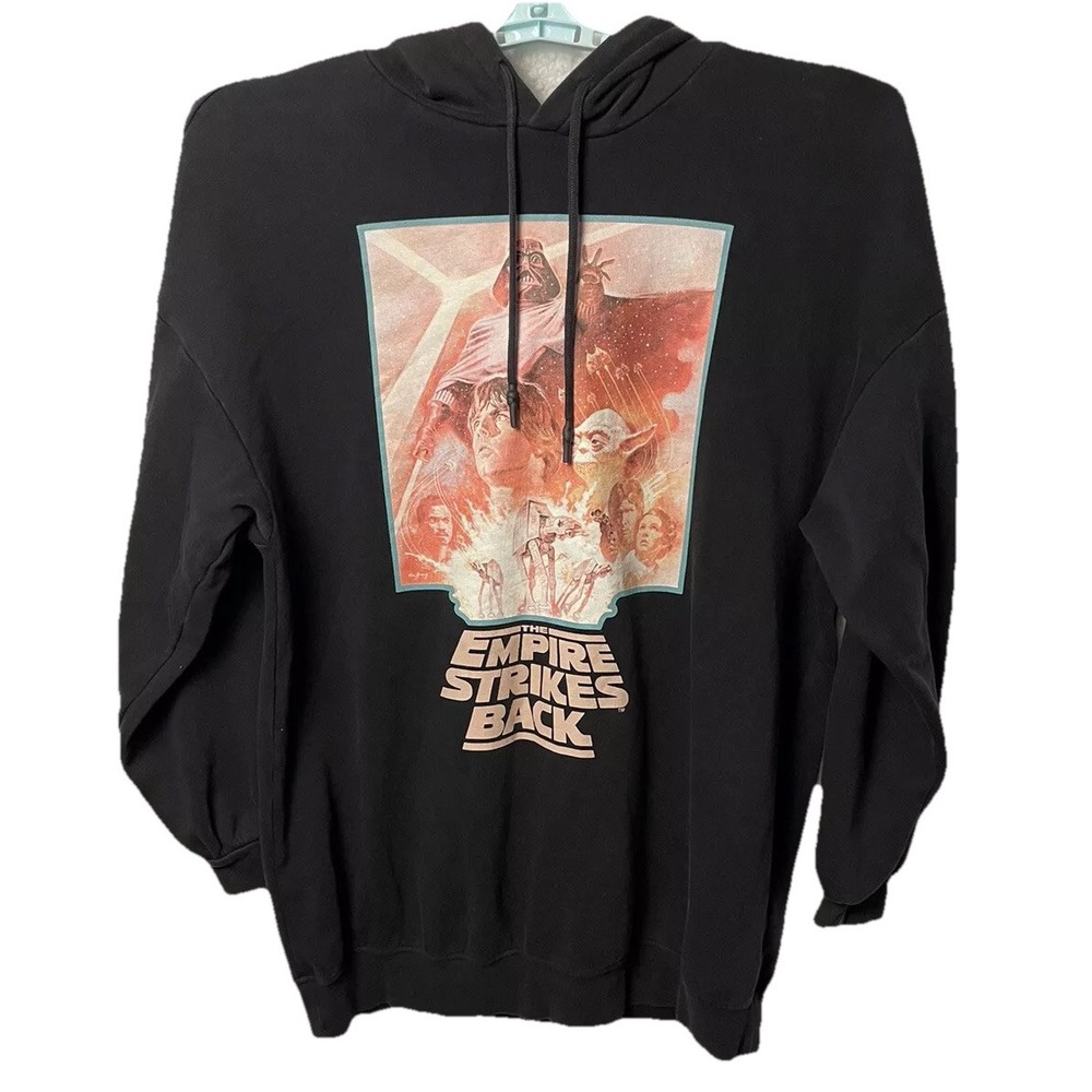 Star‎ Wars The Empire Strikes Back Hoodie Divided Black Unisex Size Large Darth